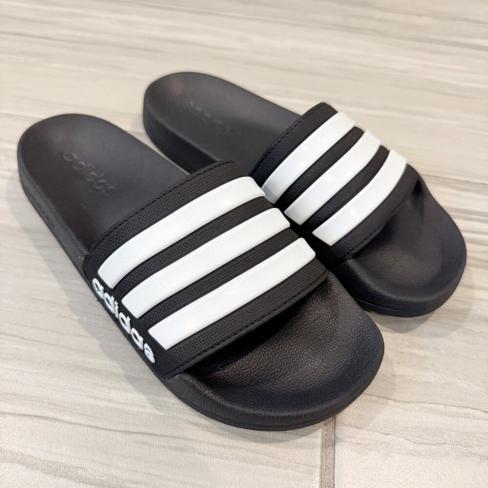 Adidas Mens Striped Slides Size 8 - Picture 8 of 8